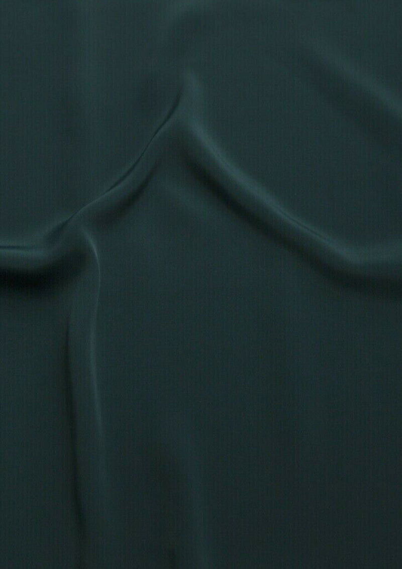 Crepe De Chine Dress Fabric Dark Teal Silky Plain Dyed Oeko-tex 44/45" Wide Craft