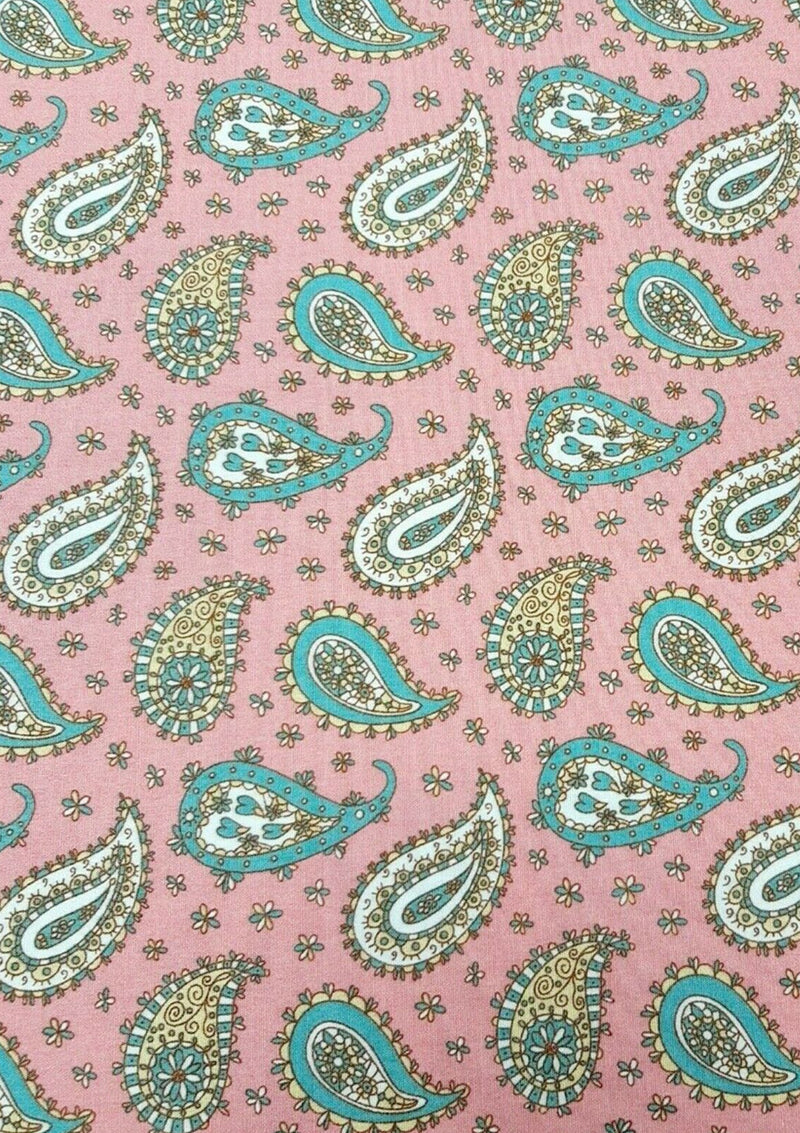 Paisley Cotton Printed Fabric Poplin 45" Width ROSE & HUBBLE BRANDED D