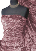 Dusky Pink Premium Spun Ice Crush Effect Velvet 2 Way Spandex 60" Craft, Dress & Decoration