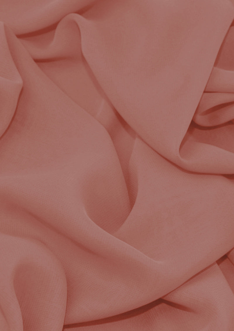 Premium Crepe Chiffon Fabric Dusty Pink Plain Dyed 44/45" Decoration,Craft & Dress