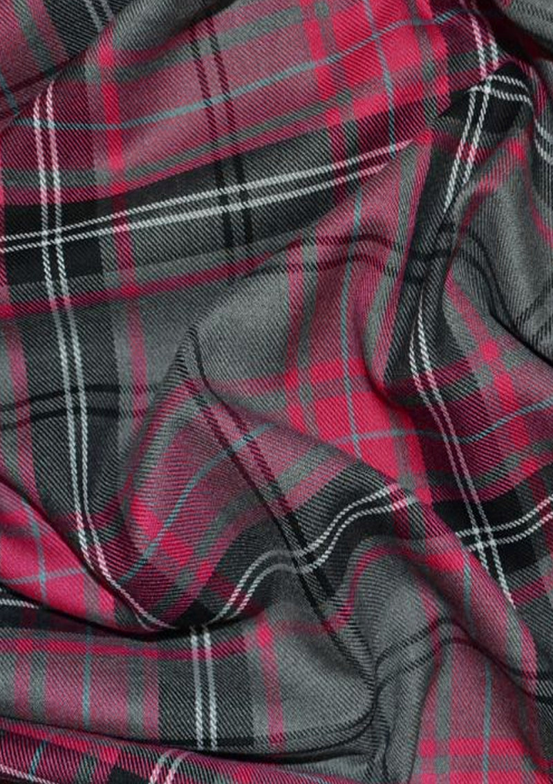 Fashion Cerise Tartan Fashion Fabric 58" (145 cms) Wide Scottish Plaid/Check Polyviscose Woven Fabric ideal for Fashiona and Upholstery