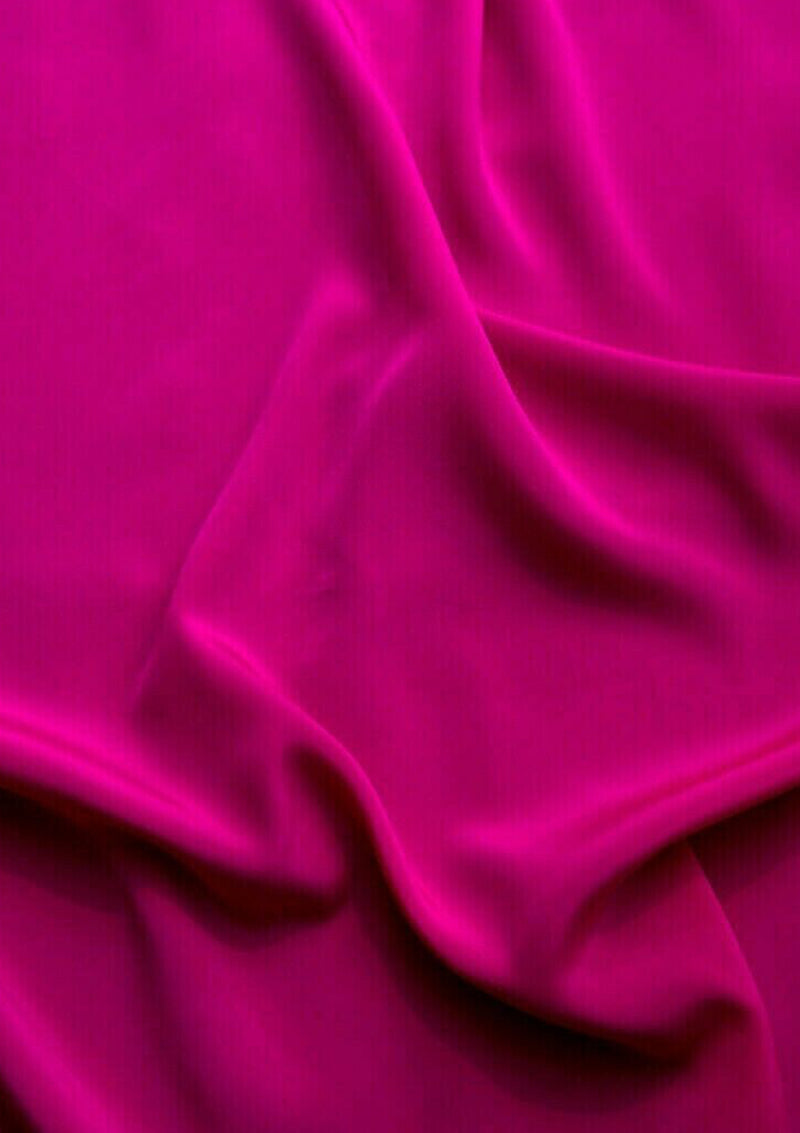 Crepe De Chine Dress Fabric Fuchsia Pink Silky Plain Dyed Oeko-tex 44/45" Wide Craft