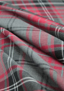 Fashion Cherry Tartan Fashion Fabric 58" (145 cms) Wide Scottish Plaid/Check Polyviscose Woven Fabric ideal for Fashiona and Upholstery