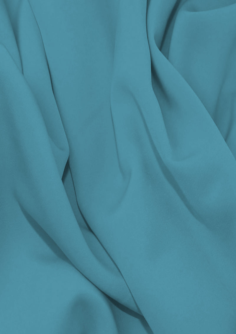 Sienna Crepe Fabric Frozen Blue 60" (150cms) Plain Dyed Luxury Soft Feel Dress/craft/fashion