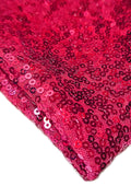 Fuchsia Pink Sequins 3mm Allover Embroidered Fabric on Tulle/Net Material for Decor, Sewing, Dress, Tablecloths & Craft | 52" - 132cms Usable Width