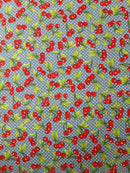 CHERRIES + DOTS 100% 45"CRAFT COTTON POPLIN PRINT D