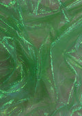 Green 50" Rainbow Organza Pearlised Iridescent Fabric Weddings Dancewear Christmas Decor