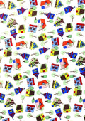 100% 45"Craft Cotton Poplin Print Novelty House Tornado Print D#122