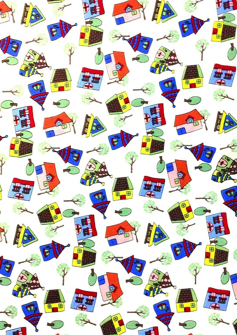 100% 45"Craft Cotton Poplin Print Novelty House Tornado Print D