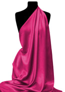 Hot Pink Back Crepe Satin Fabric 58" Luxury Non Stretch Polyester Dressing & Crafting