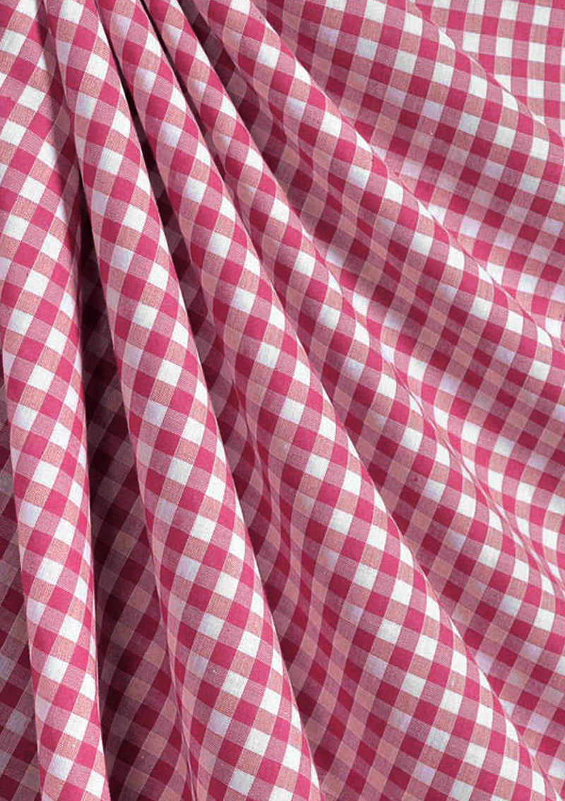 Large Check 1/4" Hot Pink 45" Wide Gingham Polycotton Fabric Check Material Dress Crafts Uniform