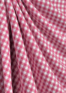 Polycotton Gingham Check Print Fabric 1/4" ROSE & HUBBLE 45" Wide Blended Material Uniform