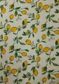 100% 45" Craft Cotton Poplin Fabric Lemons And Leaves Print D#147