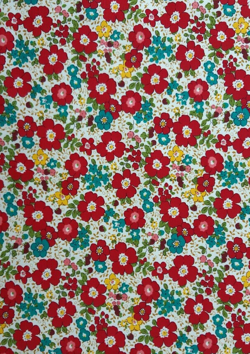 100% 45" Craft Cotton Poplin Designer Floral Print D