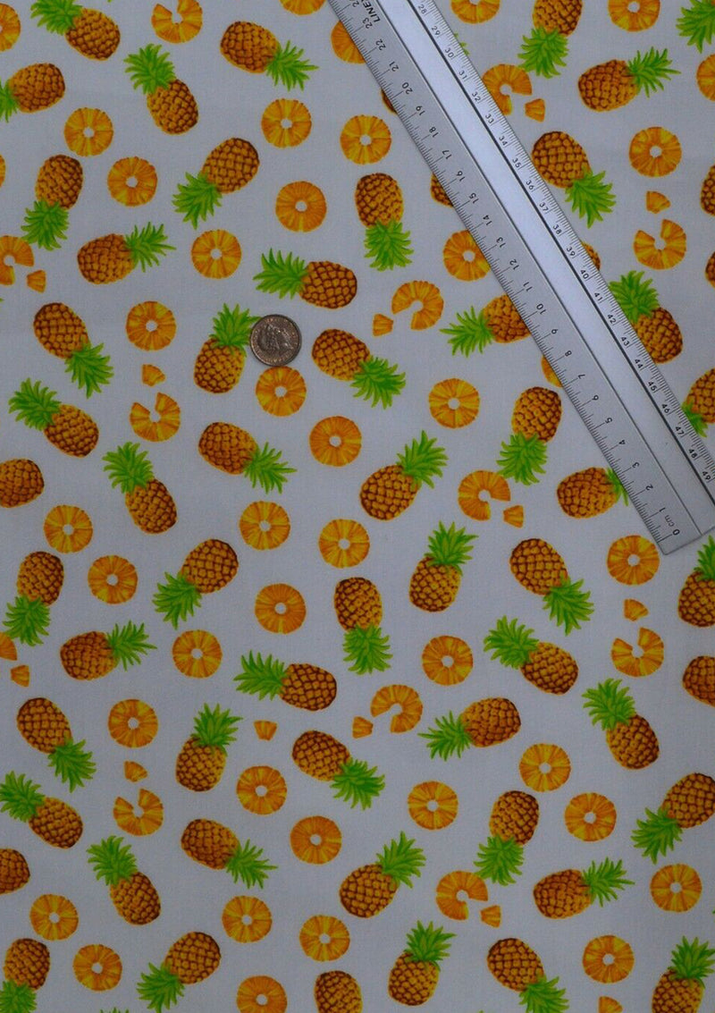 100% 45" Craft Cotton Poplin Pineapple Fruit Printed D