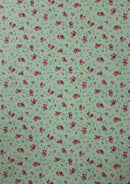 100% 45" Craft Cotton Poplin Fabric Floral + Mini Hearts Print D