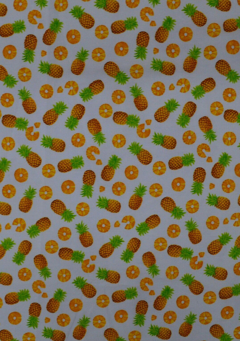 100% 45" Craft Cotton Poplin Pineapple Fruit Printed D