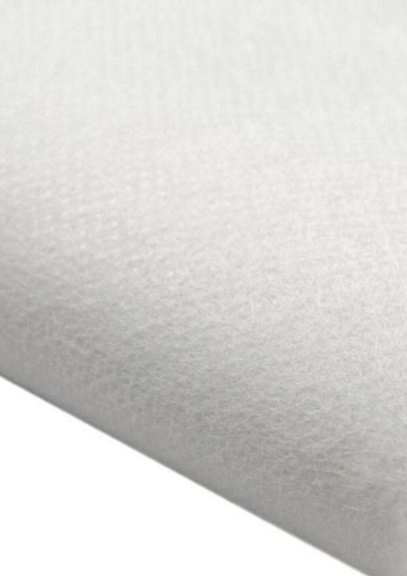 White Interfacing Buckram Fabric 40" Light Weight Fusible Iron On Premium/Metre