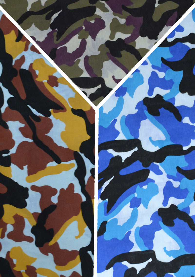 100% 45" Printed Polycotton Camo Print Fabric Craft/dress/facemask Use D