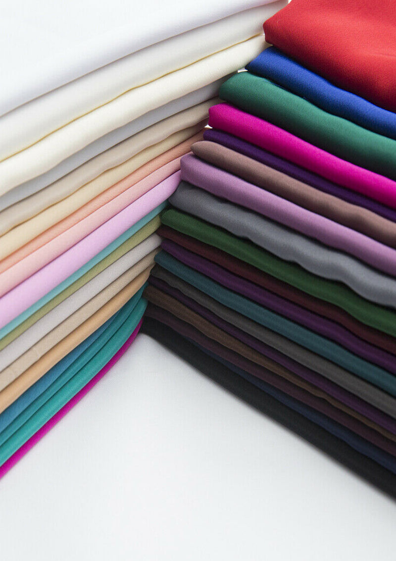 Crepe De Chine Dress Fabric Silky Plain Dyed Oeko-tex 44/45" Wide Craft ( Crepe 2 )