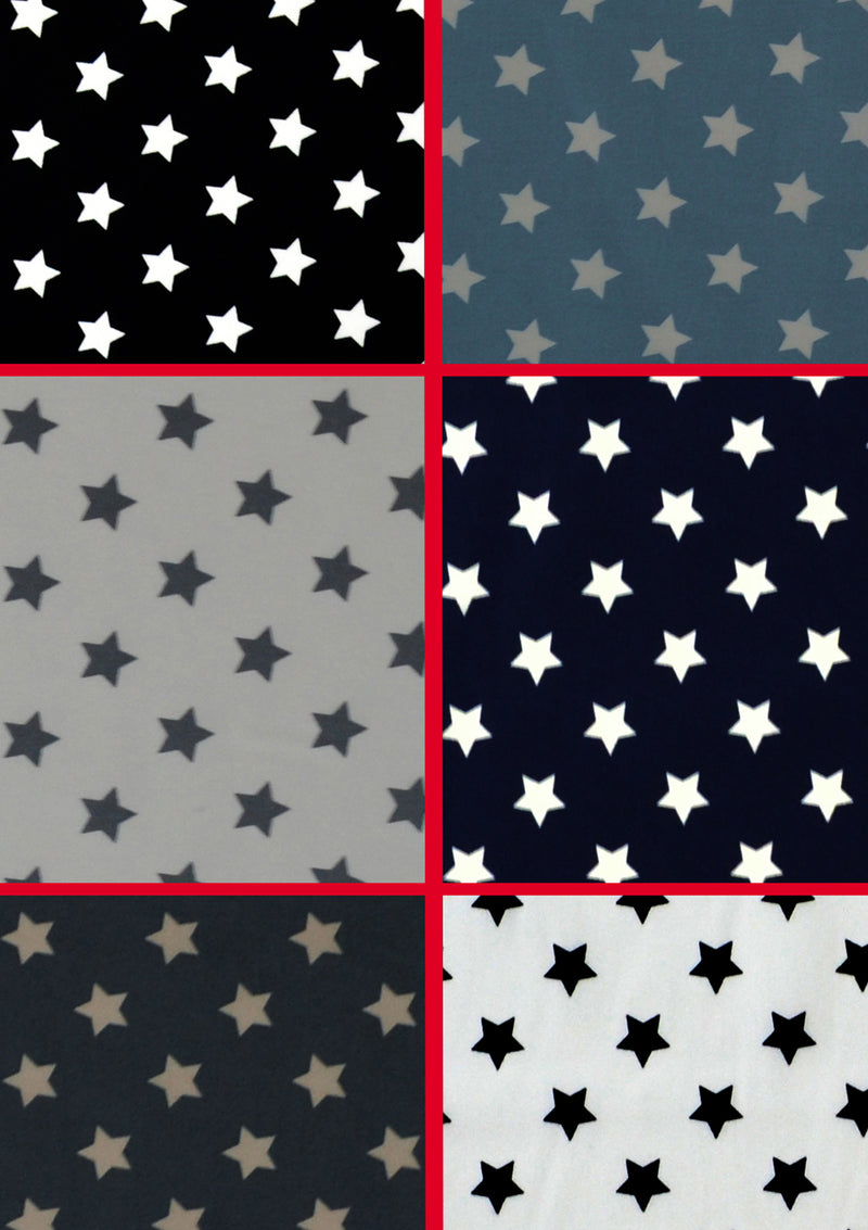 100% 45" Craft Cotton Poplin Stars Printed Fabric Face Masks Use D