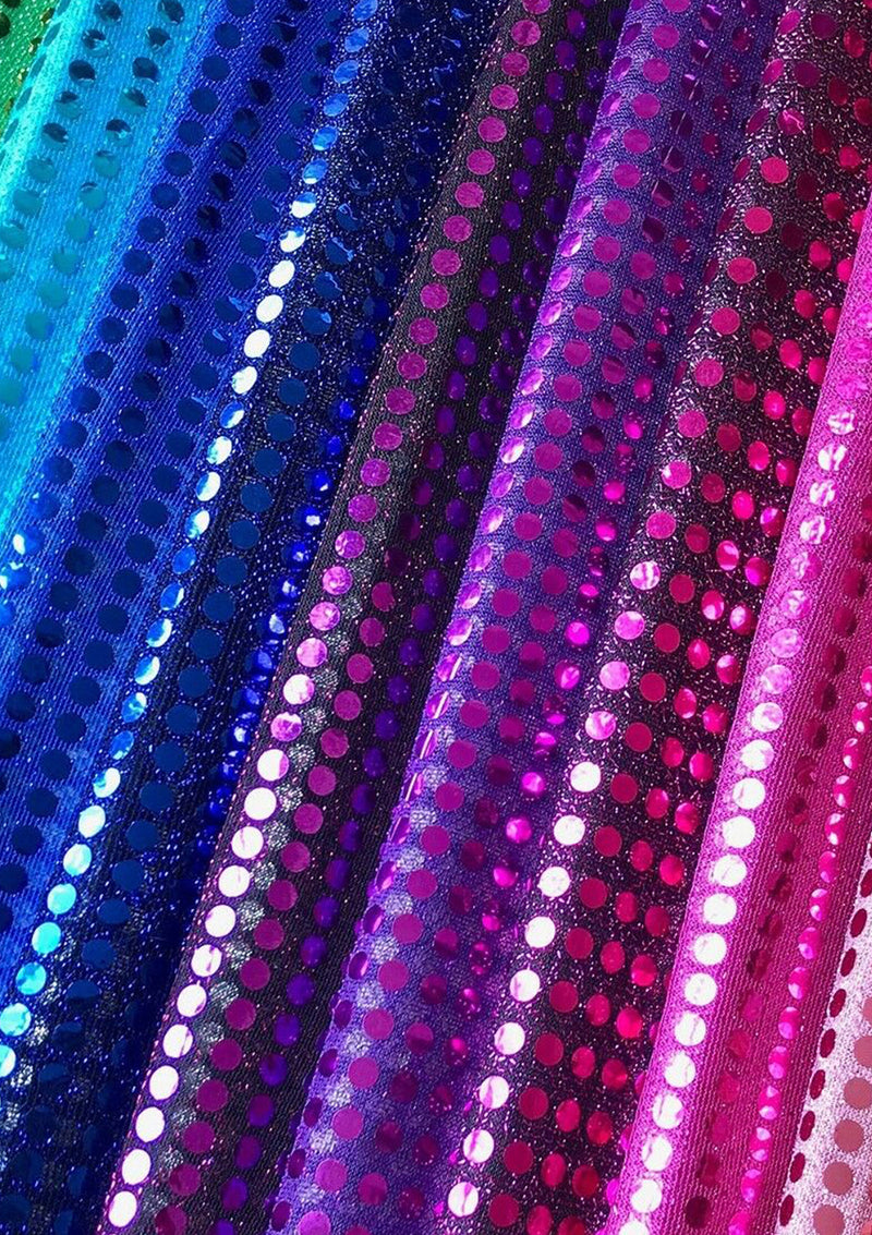 6mm American Knit Nylon Blend Colour Sequins Fabric 45" Wide Dress Decor & Craft