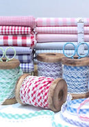 Medium Check 1/8" Hot Pink 45" Wide Gingham Polycotton Fabric Check Material Dress Crafts Uniform