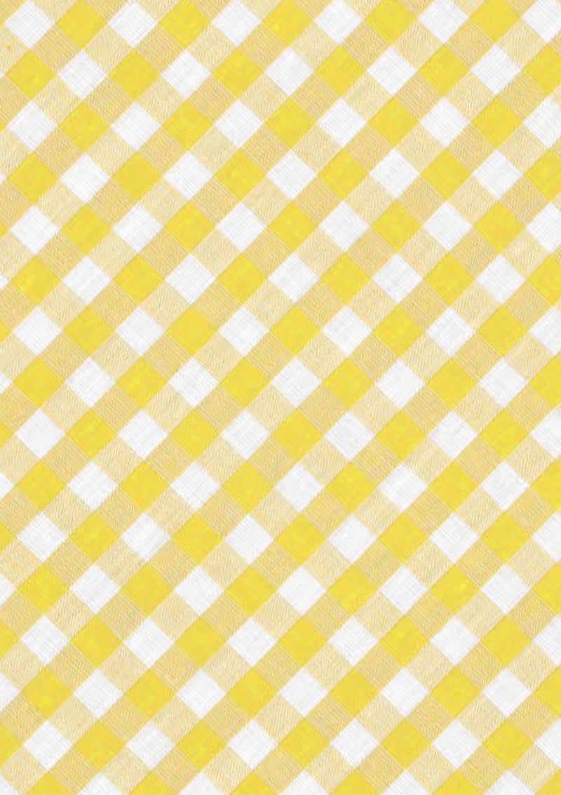 Large Check 1/4" Marigold Yellow 45" Wide Gingham Polycotton Fabric Check Material Dress Crafts Uniform