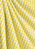 Large Check 1/4" Marigold Yellow 45" Wide Gingham Polycotton Fabric Check Material Dress Crafts Uniform