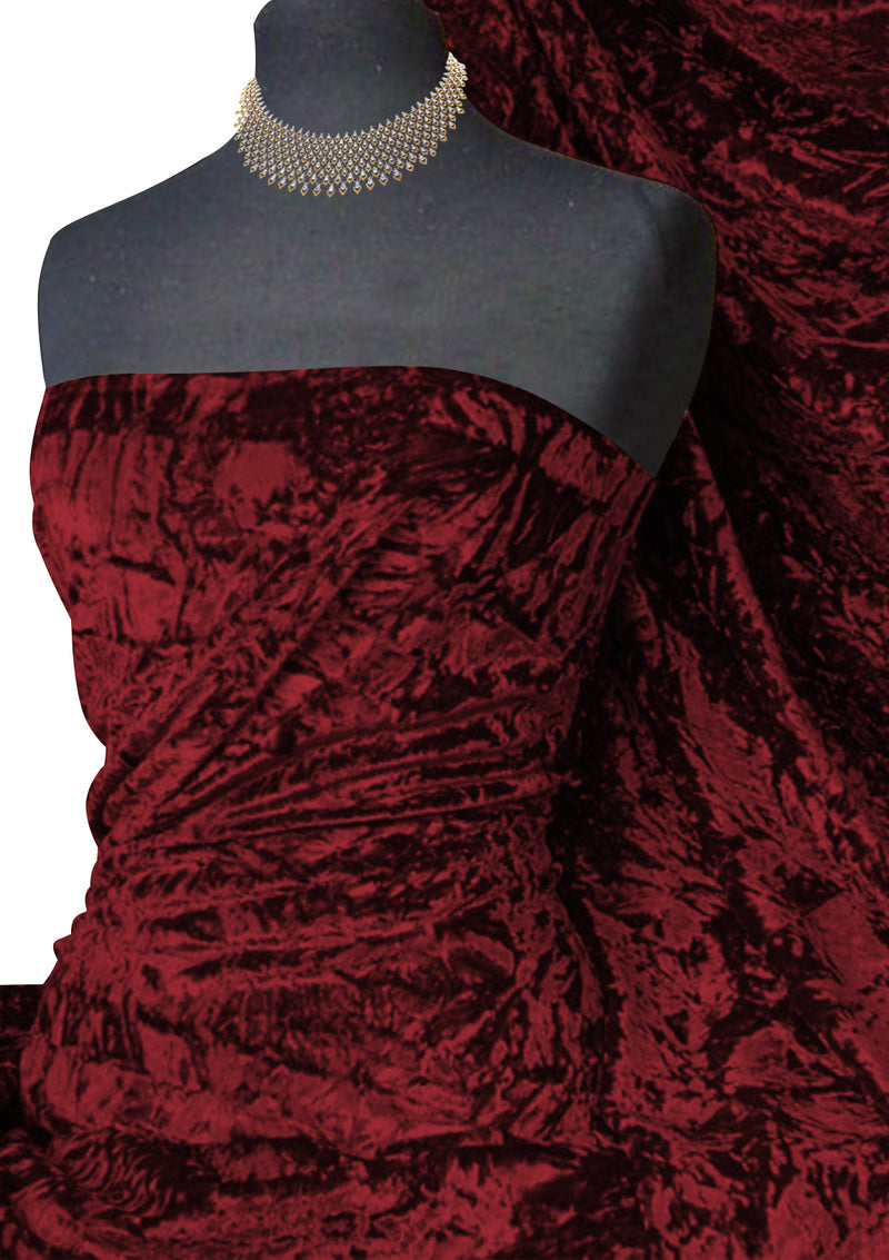 Premium Spun Ice Crush Effect Velvet 2 Way Spandex 60" Craft, Dress & Decoration 2