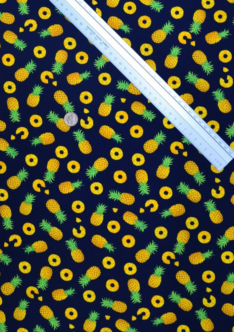 100% 45" Craft Cotton Poplin Pineapple Fruit Printed D