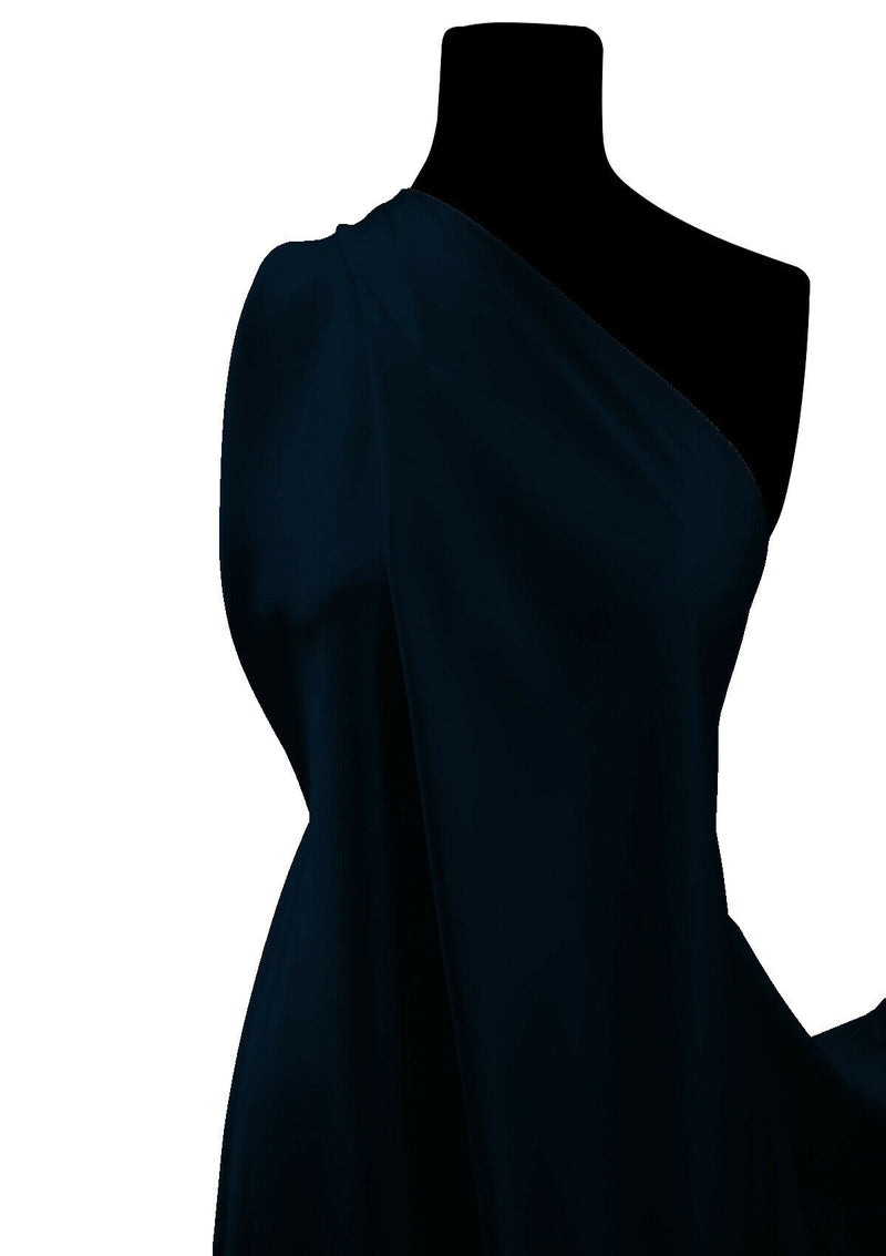 Navy Blue Budget Satin Fabric Luxury Silky Material Dressing Crafting Decoration 60" Wide