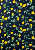 100% 45" Craft Cotton Poplin Fabric Lemons And Leaves Print D#147