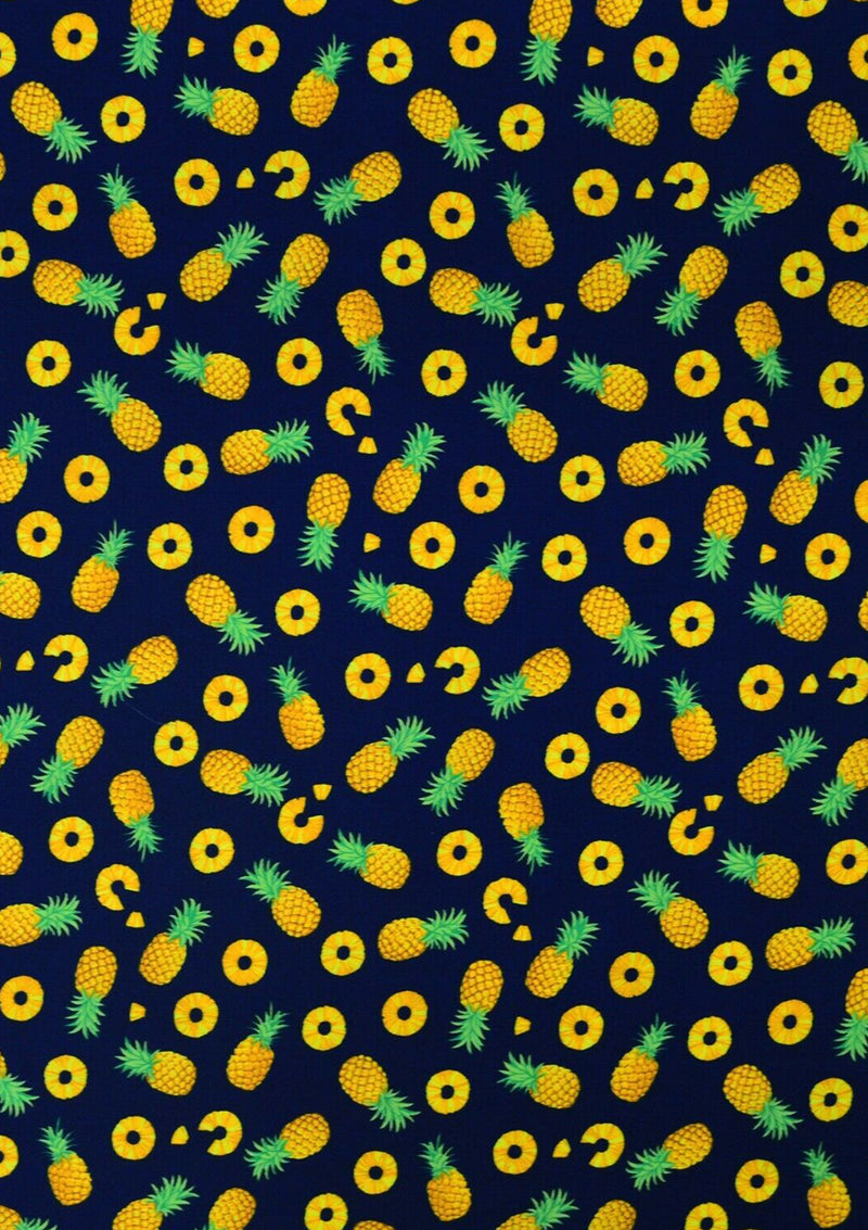 100% 45" Craft Cotton Poplin Pineapple Fruit Printed D