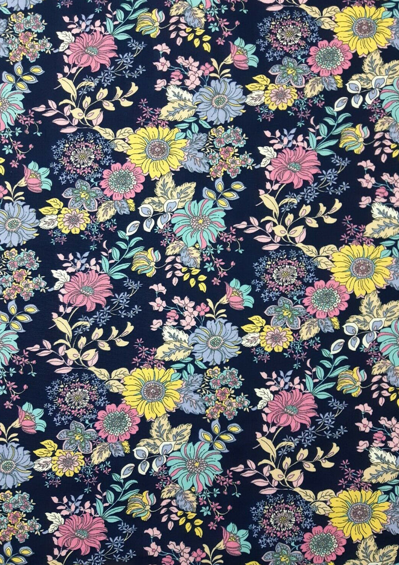 100% 45" Craft Cotton Poplin Digital Floral Pattern D