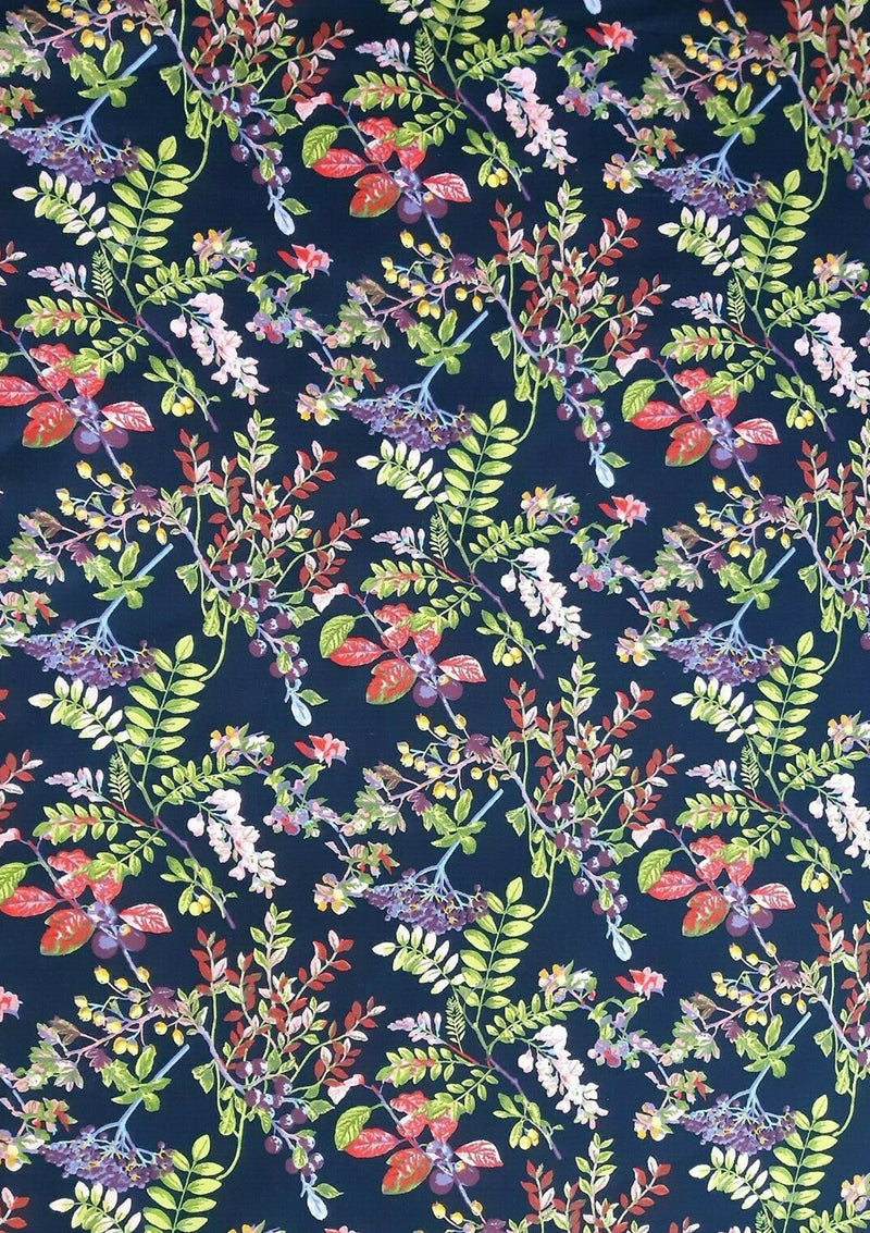 100% 45"Craft Cotton Poplin Berry & Leaves Print D