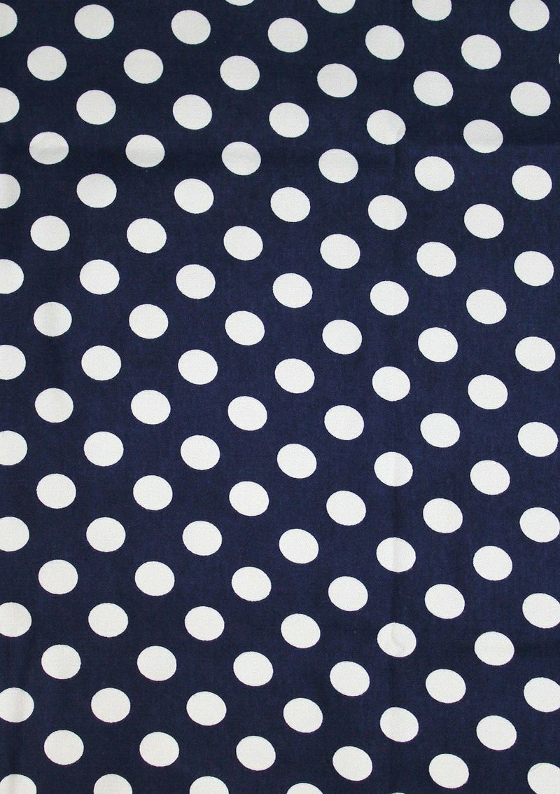 Designer Brushed Cotton Spandex Contrast Penny Spot Print Fabric 60" wide D