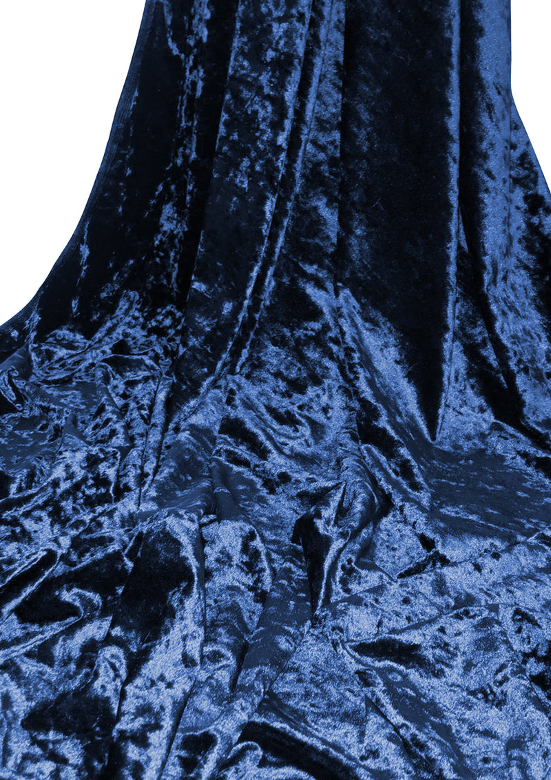 Navy Luxury Crush Velvet Medium Weight 2-Way 60’’ Wide For Dress, Decor & Furnishing
