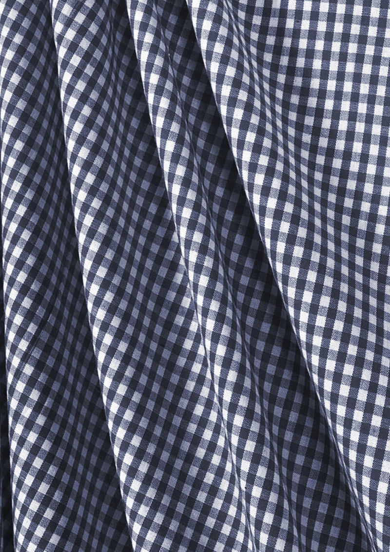 Medium Check 1/8" Navy Blue 45" Wide Gingham Polycotton Fabric Check Material Dress Crafts Uniform