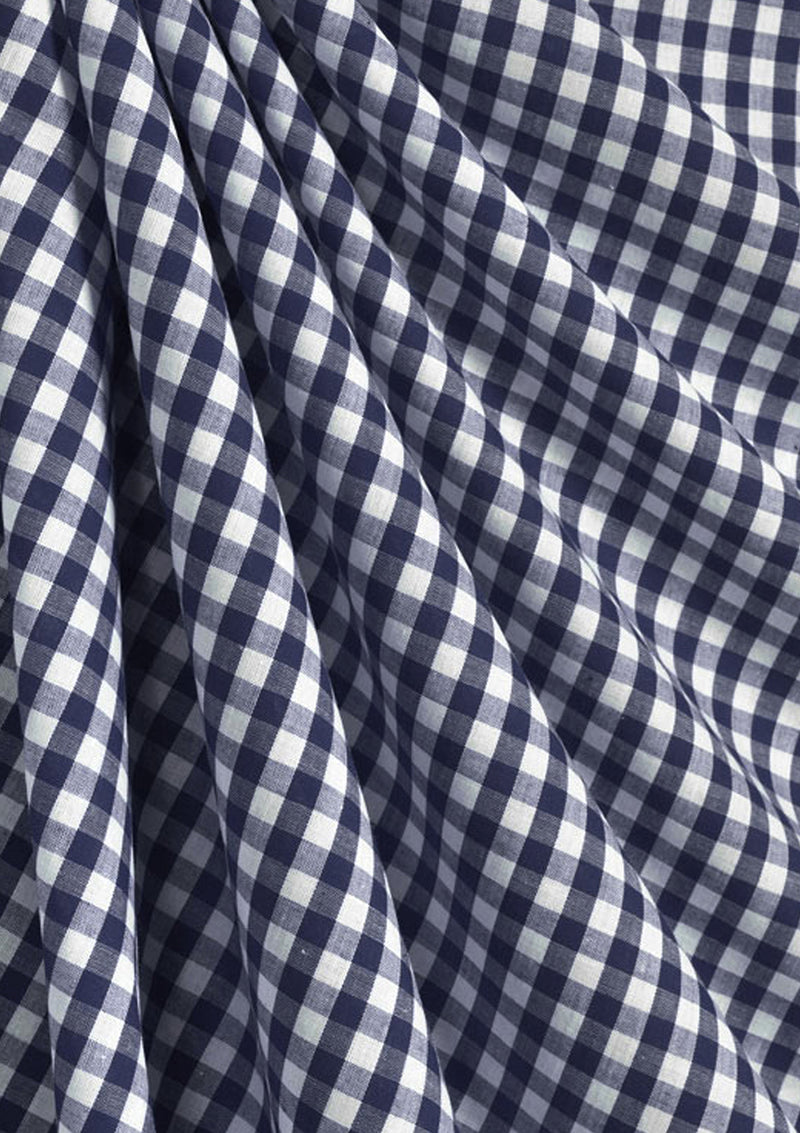 Large Check 1/4" Navy Blue 45" Wide Gingham Polycotton Fabric Check Material Dress Crafts Uniform