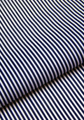 Navy Blue Candy Stripes Polycotton Print Fabric Horizontal 3mm Stripes 45" Crafting D#62