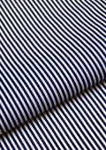 Navy Blue Candy Stripes Polycotton Print Fabric Horizontal 3mm Stripes 45" Crafting D#62