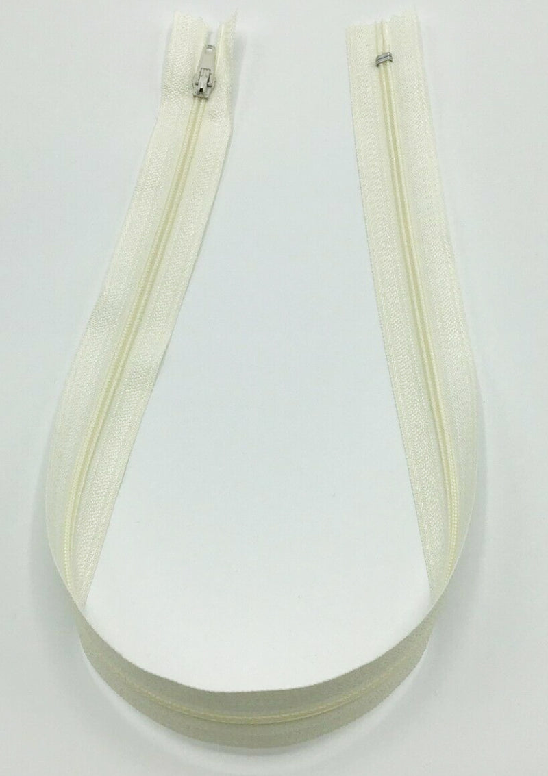 Off White 20″ (50cm) Closed-end Nylon Dress Zips Clothes Sewing Zip Fastener Locking Sealer Clothing DIY Craft Accessories for Dressmaker Tailor Use