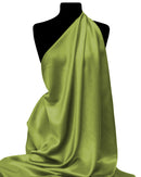 Olive Green Satin Back Crepe Fabric 58" Luxury Non Stretch Polyester Dressing & Crafting