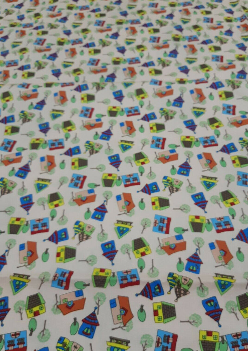 100% 45"Craft Cotton Poplin Print Novelty House Tornado Print D