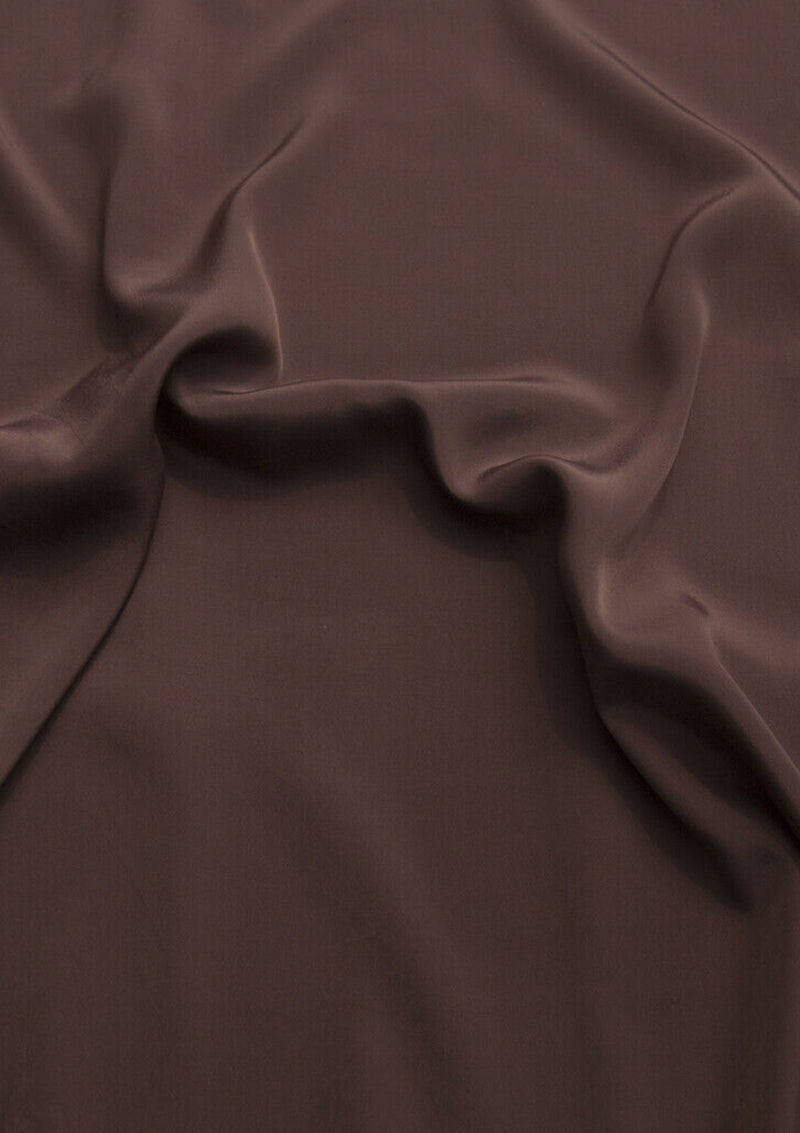 Crepe De Chine Dress Fabric Peppercorn Silky Plain Dyed Oeko-tex 44/45" Wide Craft