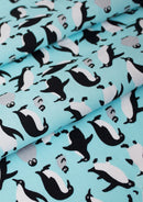 Penguins Cotton Print Fabric 45" Wide Novelty Happy Feet Theme Crafts Dress D