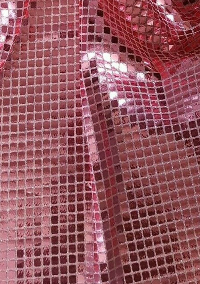 Pink 45" Sequin Square Fabric Shiny Sparkly Fancy Dress Dance Decoration