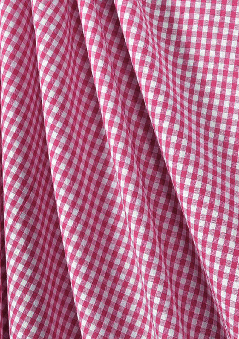 Medium Check 1/8" Hot Pink 45" Wide Gingham Polycotton Fabric Check Material Dress Crafts Uniform
