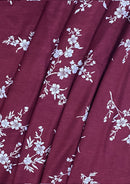 Floral Jersey Fabric Viscose Elastane 2-Way Stretch 61" Lacquer Foil Spandex